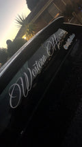 Western Hoons white cursive script-style font